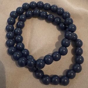 Blue Beaded Bracelet Set